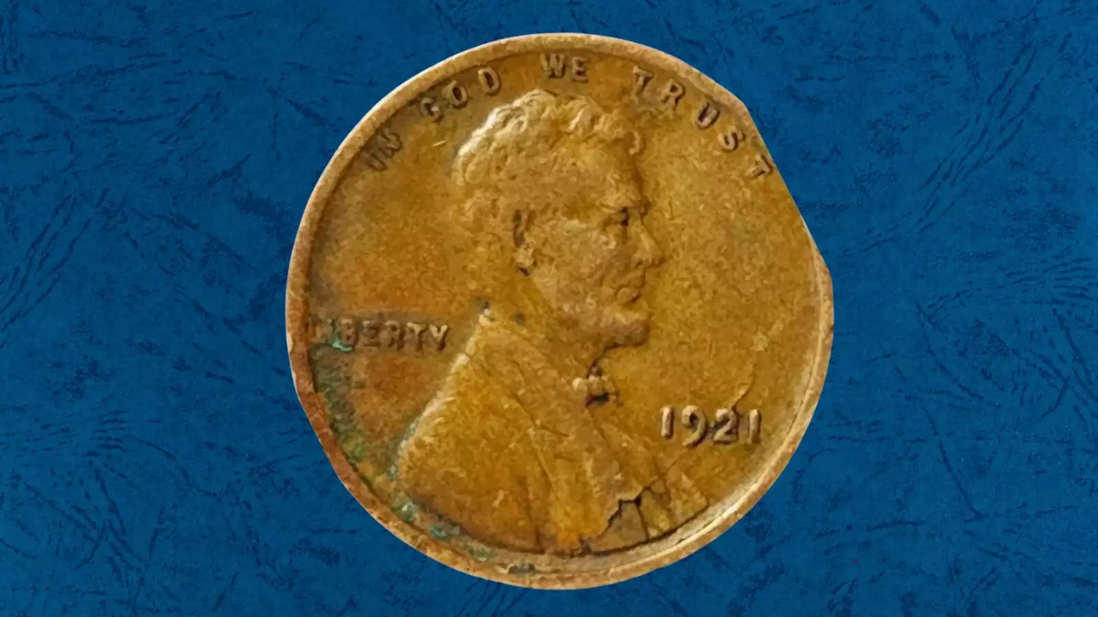 1921 wheat penny BIE die crack error showing raised line between B and E in LIBERTY creating apparent extra I